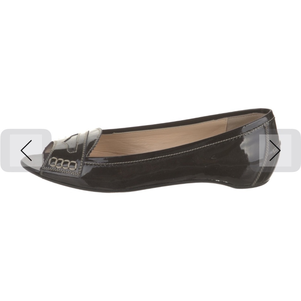 Christian Louboutin Brown Patent Peep-Toe Flat - Picture 4 of 8